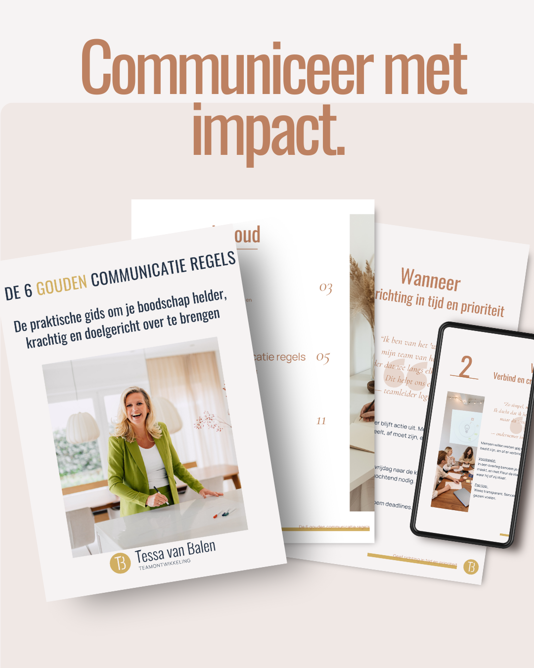 Mock up - Gratis gids Tessa van Balen; Coach voor Ondernemers & Teams